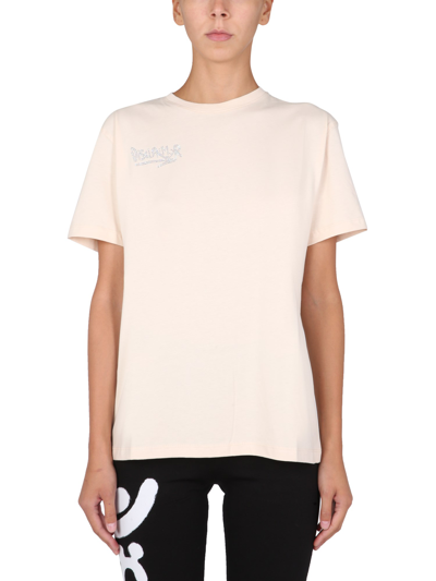 Shop Disclaimer T-shirt With Crystal Logo In White