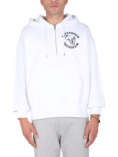 Alexander Mcqueen Men's Skull Sweatshirt In White