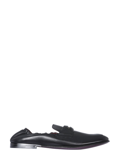 Shop Dolce & Gabbana Moccasins With Logo Plate In Black