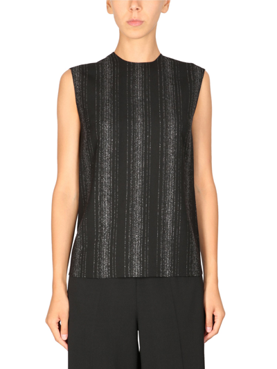 Shop Stella Mccartney Lurex Tailored Top In Black