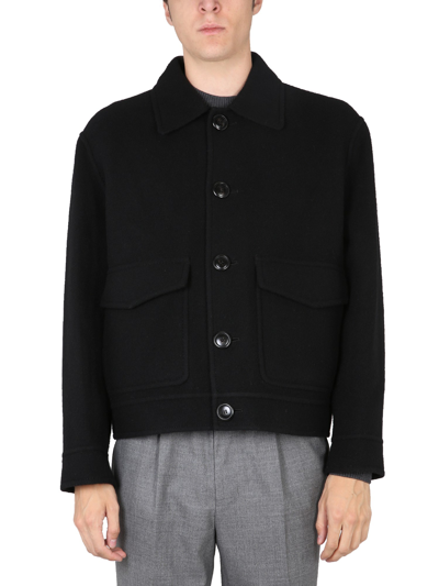 Shop Ami Alexandre Mattiussi Boxy Fit Jacket In Black