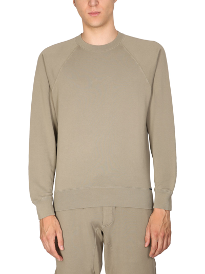 Shop Tom Ford Crewneck Sweatshirt In Military Green