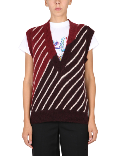 Shop Stella Mccartney Knitted Vest In Multicolour