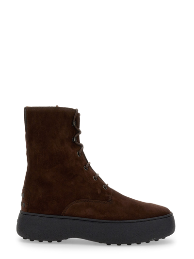 Shop Tod's Lace-up Boot In Brown