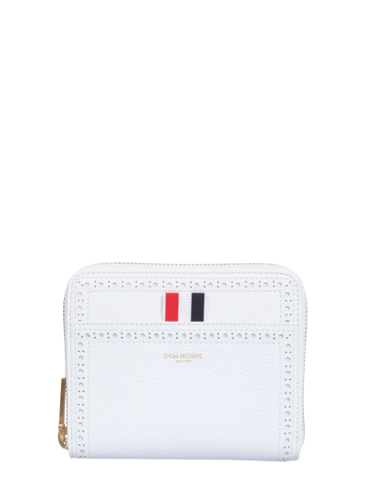 Shop Thom Browne Wallet With Zip In White