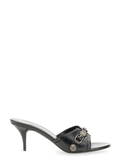 Balenciaga Sandali Cagole Donna Pelle Nero In Black