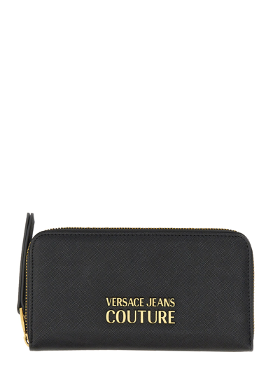 Shop Versace Jeans Couture Wallet With Logo In Black