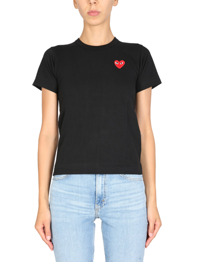Shop Comme Des Garçons Play Crewneck T-shirt In Black