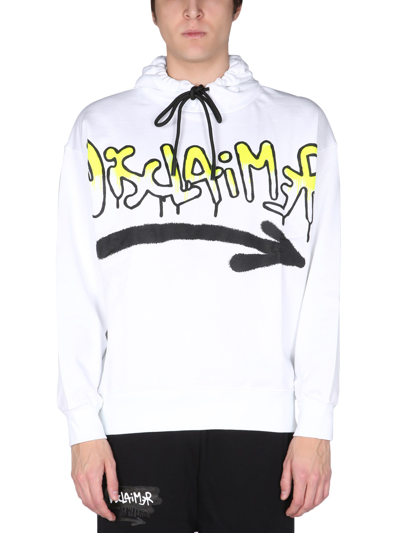 Shop Disclaimer Sweatshirt With Logo Print In White