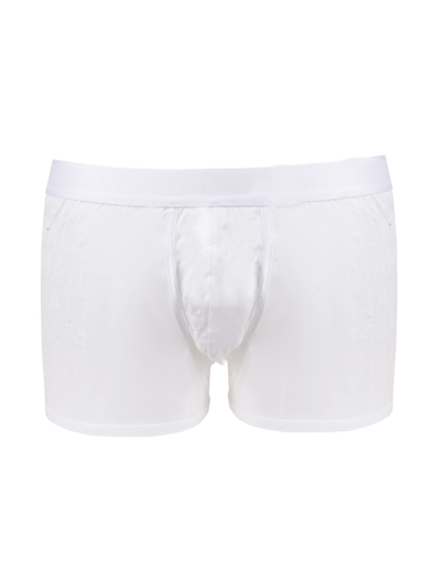 Shop Balmain Boxer Logo Band Shorts In White