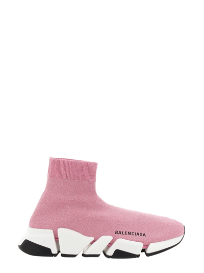 Shop Balenciaga Glossy Speed 2.0 Sneakers In Pink