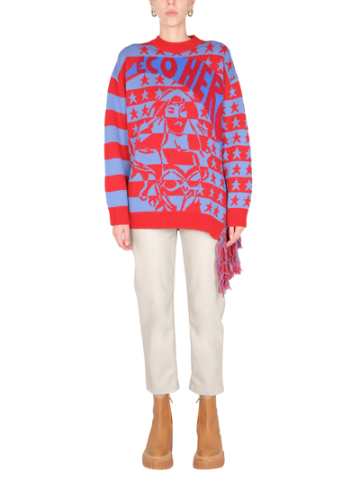 Shop Stella Mccartney Crew Neck Sweater In Multicolour