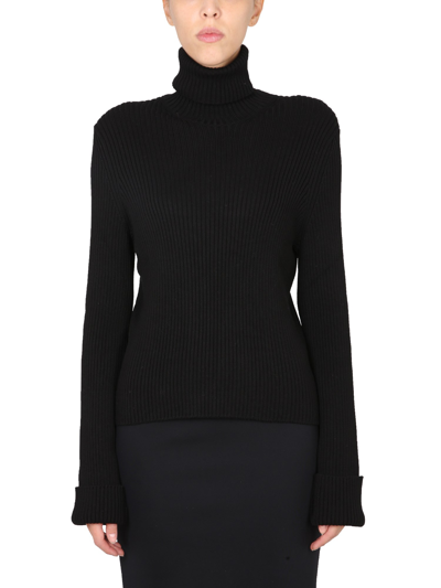Shop Balenciaga Maglia A Collo Alto In Black