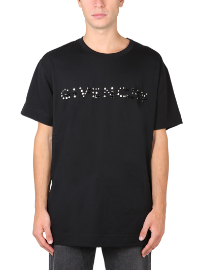 Givenchy Logo Crew Neck T-shirt In Black