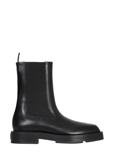 Givenchy Squared Box Leather Chelsea Boots In Black