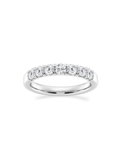 Saks Fifth Avenue Women's Build Your Own Collection 14k White Gold & 7 Natural Round Diamond Anniversary Band In 0.75 Tcw White Gold