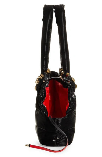 Shop Christian Louboutin Cabawouaf Spikes Pet Carrier In Black/ Black/ Gold