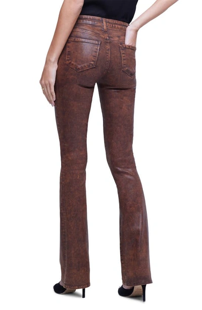 Shop L Agence Selma High Waist Baby Boot Jeans In Cocoa Mineral Coated