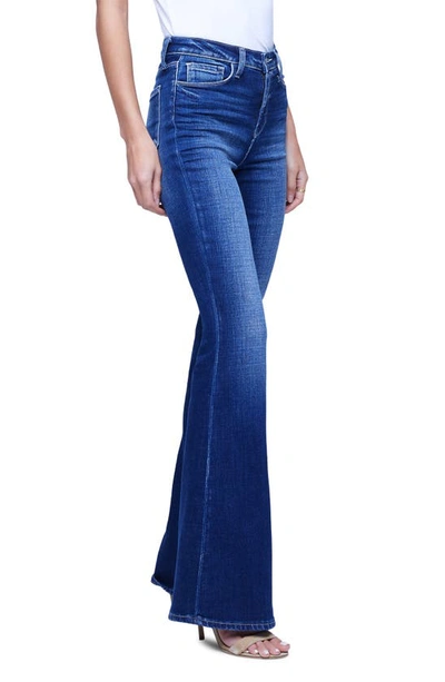Shop L Agence Bell High Waist Flare Jeans In Frisco