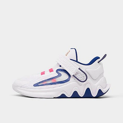 Shop Nike Little Kids' Giannis Immortality 2 Basketball Shoes In White/multicolor/deep Royal Blue