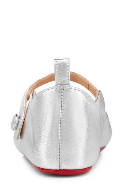 Shop Christian Louboutin Baby Love Chick Crib Shoe In Silver