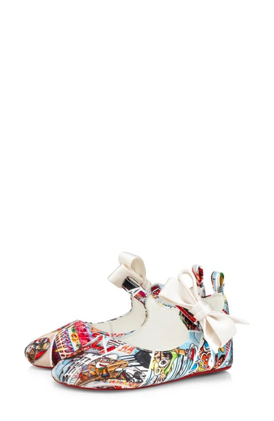 Shop Christian Louboutin Lou Babe Saturday Comics Crib Shoe In Multi/ Lin Bianco