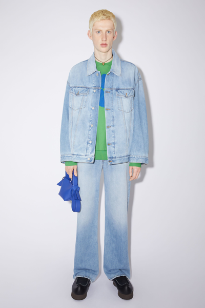 Shop Acne Studios Unisex Loose Fit Denim Jacket In Light Blue