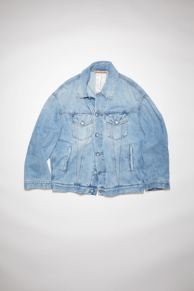 Shop Acne Studios Unisex Loose Fit Denim Jacket In Light Blue