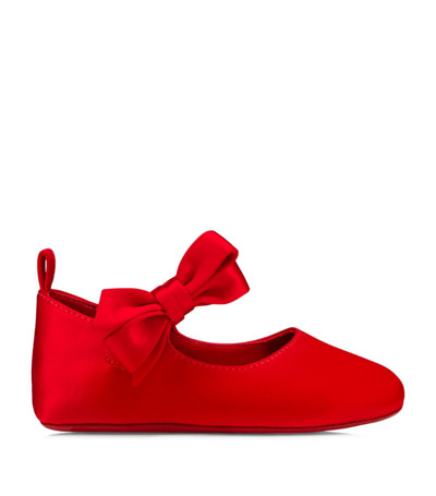 Shop Christian Louboutin Lou Babe Satin Ballet Shoes In Red