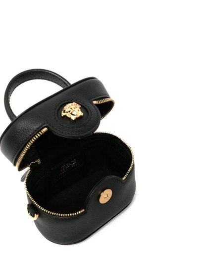 Shop Versace Mini Vanity Bag In Black-gold