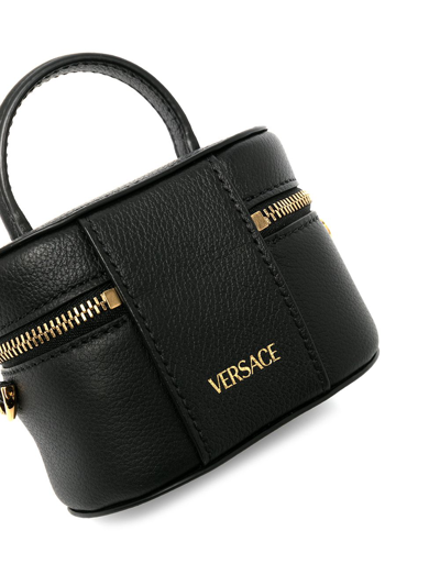 Shop Versace Mini Vanity Bag In Black-gold