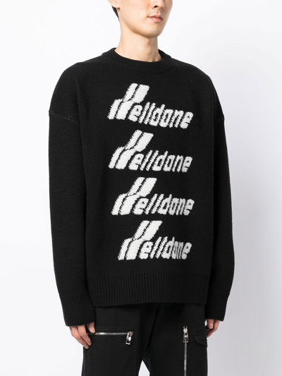 Shop We11 Done We11done Unisex Logo Pile Knit Sweater In Black