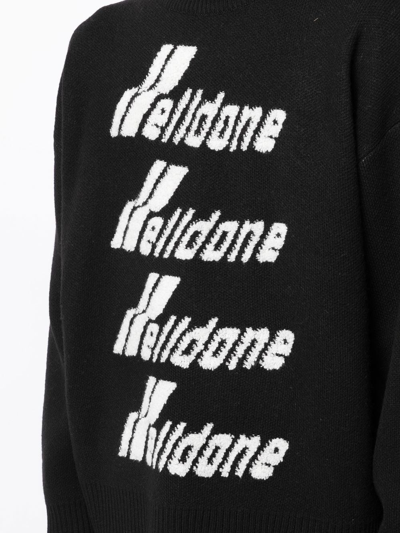 Shop We11 Done We11done Unisex Logo Pile Knit Sweater In Black