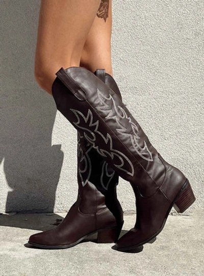 Shop Billini Urson Boots In Chocolate / White