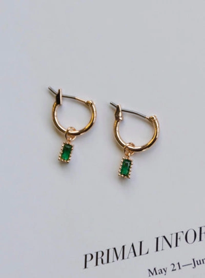 Shop Princess Polly She's Confident Earrings Green In Gold / Green