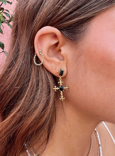 Shop Princess Polly Lower Impact Castial Earrings In Gold