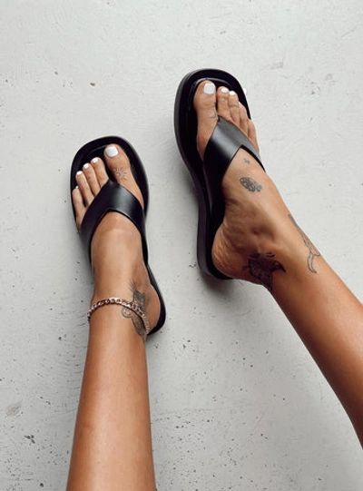 Shop Princess Polly Lower Impact Tampa Sandals In Black