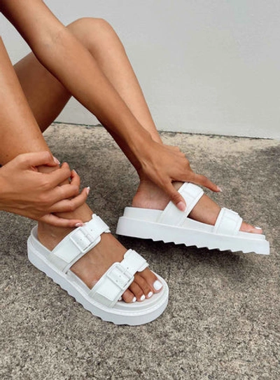 Shop Princess Polly Lower Impact Ma Belle Sandals In All White
