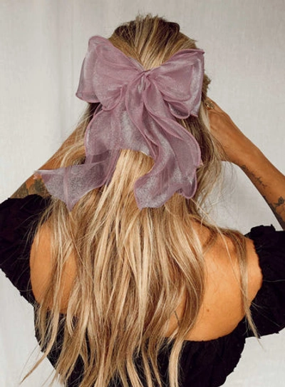Shop Princess Polly Linney Hair Bow In Pink