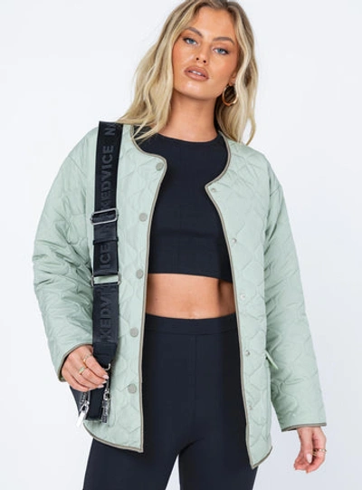 Shop Princess Polly Carter Quilted Liner Jacket In Green