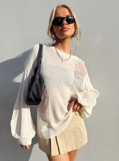 Shop Princess Polly Wendy Oversized Sweater In Cream