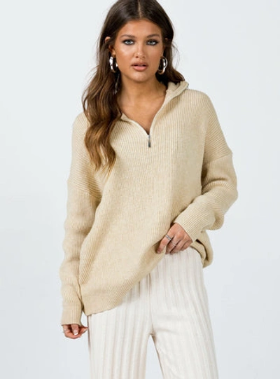Shop Princess Polly Bessy Sweater In Beige