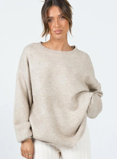 Shop Princess Polly Lower Impact Ryanna Sweater In Beige