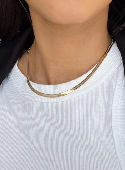 Shop Princess Polly Lower Impact Snake Chain Necklace In Gold