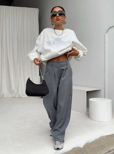 Shop Princess Polly Archer Pants In Pinstripe Grey