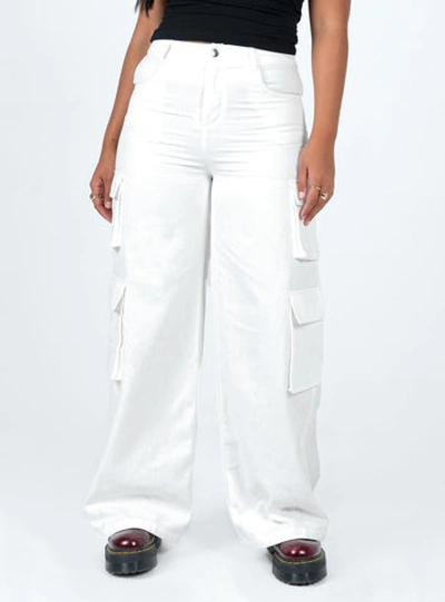 Princess Polly Alexis Cargo Pants In White | ModeSens