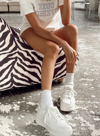 Shop Princess Polly Lower Impact Dylan Sneakers In White