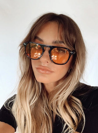 Shop Princess Polly Matilda Sunglasses In Black / Orange