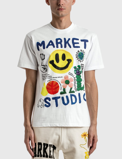 Shop Market Smiley Collage T-shirt In White
