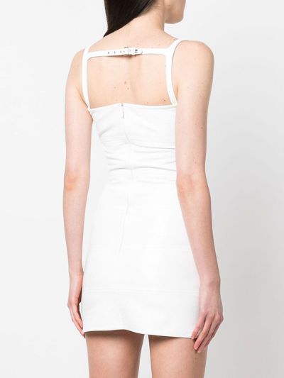 Shop Courrèges Vinyl Cut-out Mini Dress In White